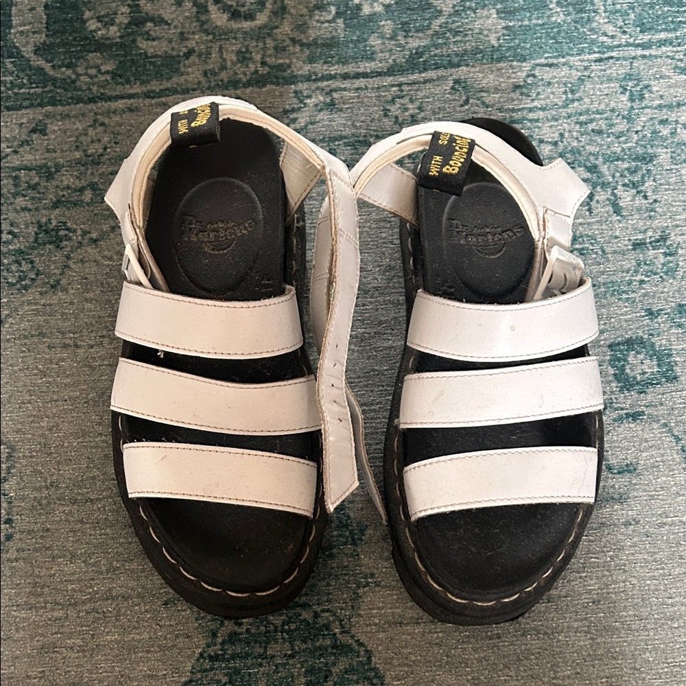 Dr. Martens platform  White Strap Sandals